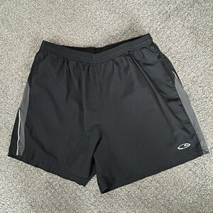 Champion Duo Dry Black Running Shorts, -Women's MED- Lined Elastic Waist 4.5"ins